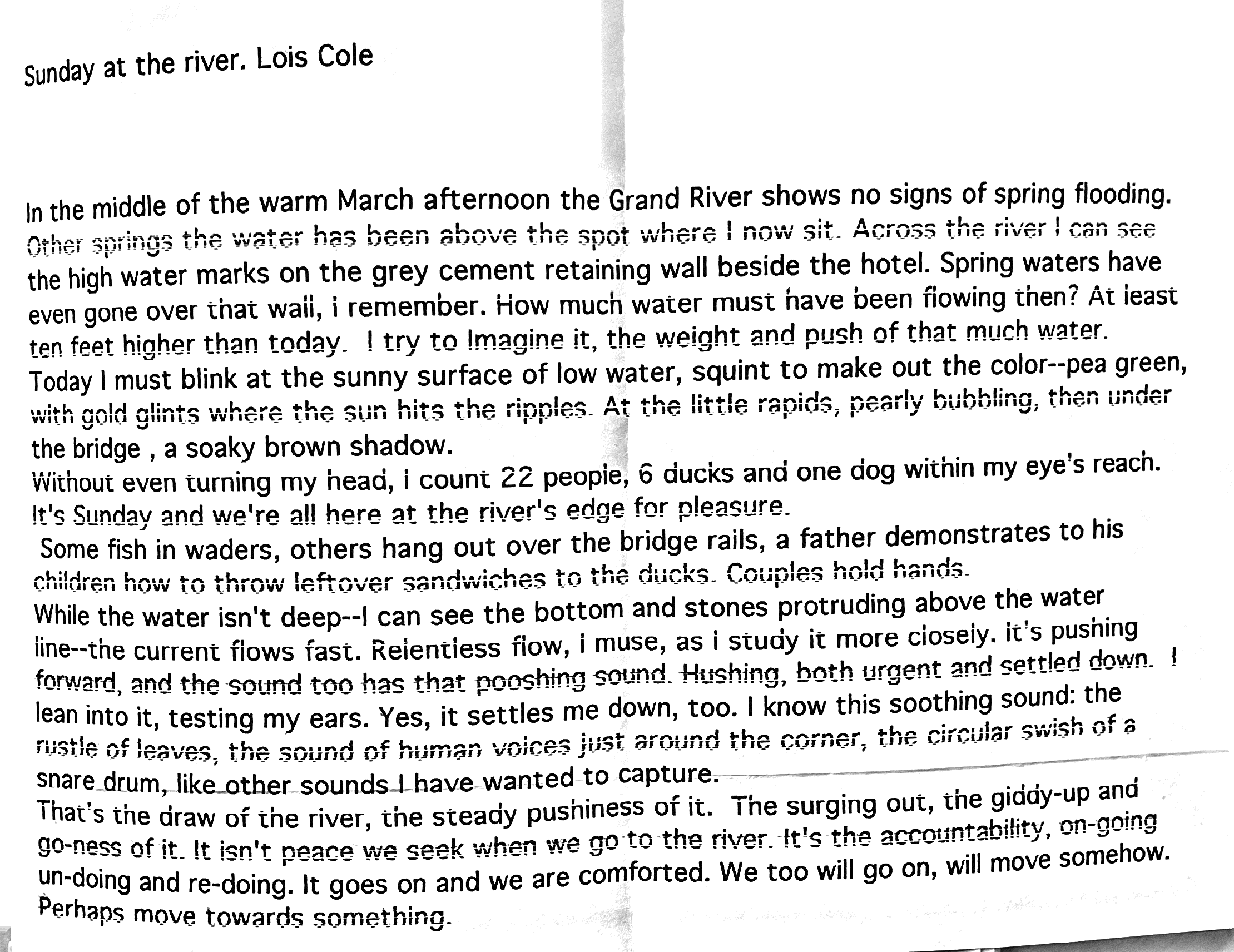 Sunday at the river by Lois Cole